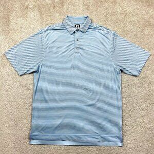 Footjoy FJ Mens Performance Golf Wicking Short Sleeve Polo Shirt Striped Size L